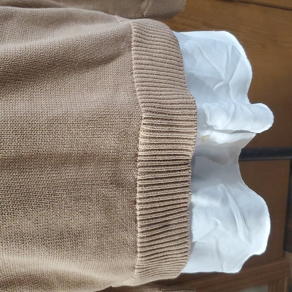 Ralph Lauren black label knit sweater tan with attached collar tails - Picture 3 of 8